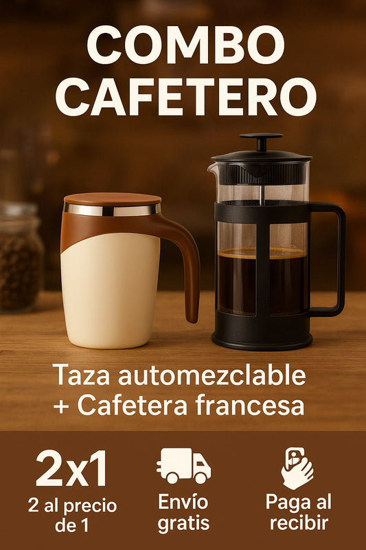 Taza Automezclable + Cafetera Francesa